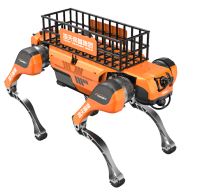 輔助運(yùn)輸四足機(jī)器狗 （第5代，高強(qiáng)度載物框+伴隨功能+自探索式導(dǎo)航系統(tǒng)+自組網(wǎng)+云管理平臺(tái)）